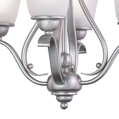 Monrovia 4 Light Brushed Nickel Mini Chandelier White Glass