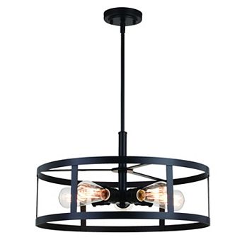 Akron 5L Oil Rubbed Bronze Drum Cage Farmhouse Pendant Light
