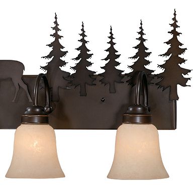 Bryce Bronze Rustic Deer Bathroom Vanity Wall Light Fixture