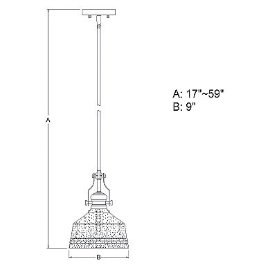 Beloit Farmhouse Kitchen Island 9-in. W Mini Pendant Ceiling Light Fixture Clear Glass