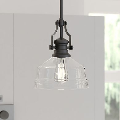 Beloit Farmhouse Kitchen Island 9-in. W Mini Pendant Ceiling Light Fixture Clear Glass