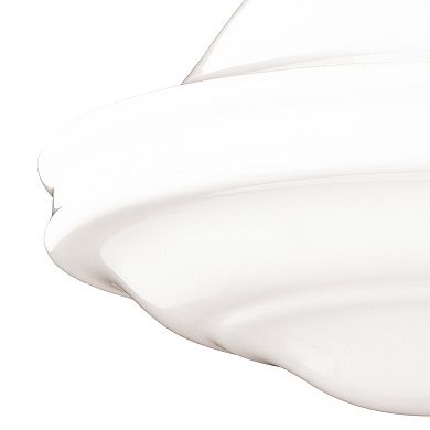 Huntley 12-in W Farmhouse Schoolhouse Semi Flush Mount Ceiling Light Fixture White Glass