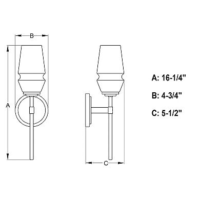 Warren Black and Brass Mid Century Modern Bathroom Vanity Wall Light Fixture Clear Glass
