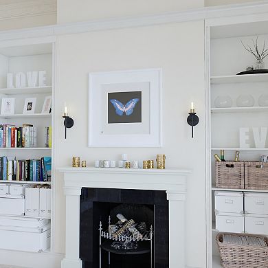 Warren Black and Brass Mid Century Modern Bathroom Vanity Wall Light Fixture Clear Glass