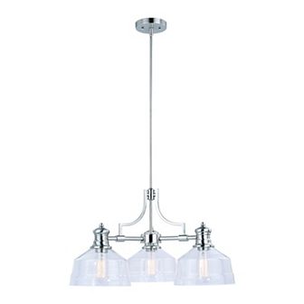 Beloit 3 Light Satin Nickel Farmhouse Chandelier Clear Glass