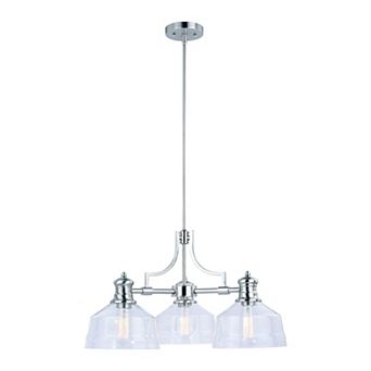 Beloit 3 Light Satin Nickel Farmhouse Chandelier Clear Glass