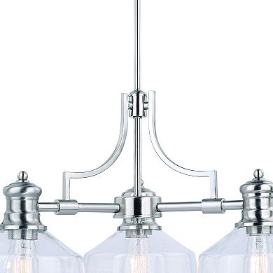 Beloit 3 Light Satin Nickel Farmhouse Chandelier Clear Glass