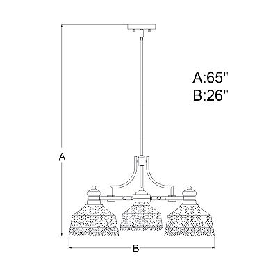 Beloit 3 Light Satin Nickel Farmhouse Chandelier Clear Glass
