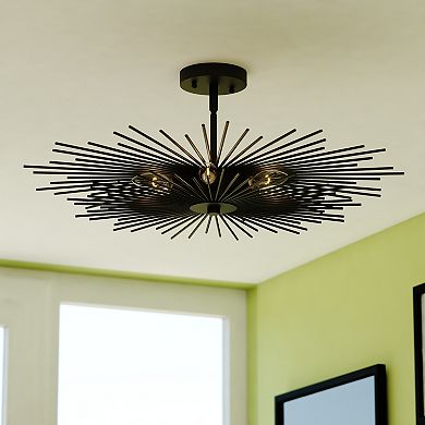 Nikko Mid-Century Modern Sputnik Semi Flush Mount Ceiling Light Fixture