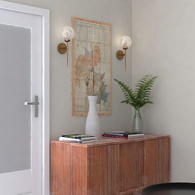 Olson 1 Light Mid-Century Modern Wall Sconce Fixture Clear Globe Glass