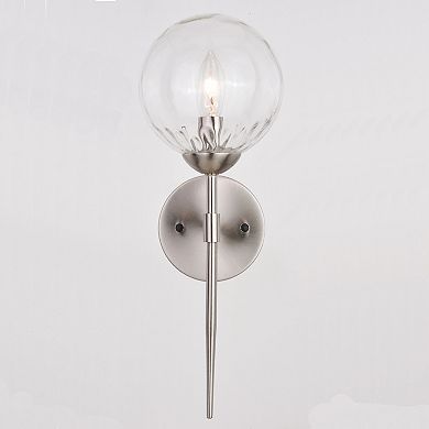 Olson 1 Light Mid-Century Modern Wall Sconce Fixture Clear Globe Glass