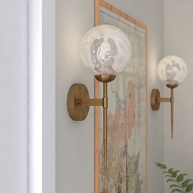 Olson 1 Light Mid-Century Modern Wall Sconce Fixture Clear Globe Glass