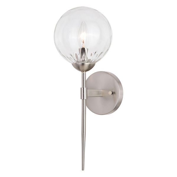 Olson 1 Light Mid-Century Modern Wall Sconce Fixture Clear Globe Glass