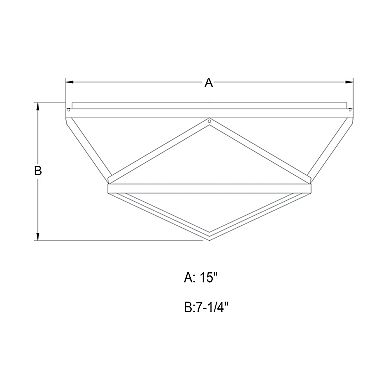 Hailey 15-in W Black Nickel Industrial Cage Flush Mount Ceiling Light Fixture