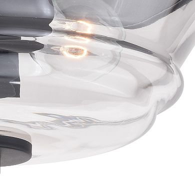 Toledo 13-in W Black Industrial Flush Mount Ceiling Light Fixture Clear Glass