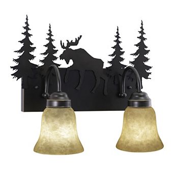 Yellowstone Bronze Rustic Moose Bathroom Vanity Wall Light Fixture