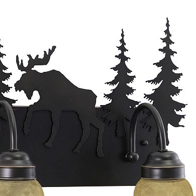 Yellowstone Bronze Rustic Moose Bathroom Vanity Wall Light Fixture