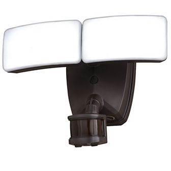 Zeta 2 Light LED Outdoor Motion Sensor Adjustable Security Flood Light Bronze