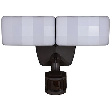 Zeta 2 Light LED Outdoor Motion Sensor Adjustable Security Flood Light Bronze