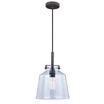 Milone 1 Light Bronze Farmhouse Jar Pendant Clear Glass