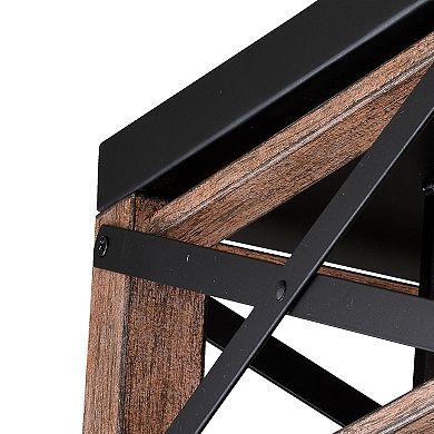 Colton 12-in W Brown Wood Cage Flush Mount Ceiling Light Fixture