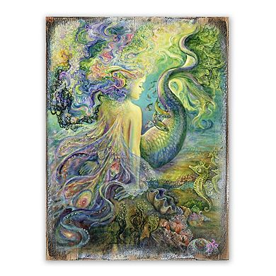 Mer Fairy Fantasy Wooden Wall Art by Josephine Wall - Fantasy Decor