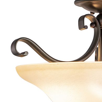 Monrovia 17-in W Bowl Semi Flush Mount Ceiling Light Fixture