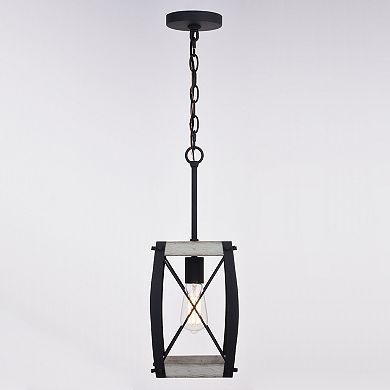 Montclare Black and White Ash Wood Farmhouse Cage Kitchen Island Mini Pendant Ceiling Light