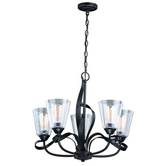 Cinta 5 Light Bronze Chandelier Clear Glass