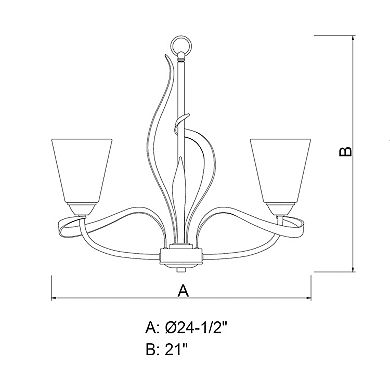 Cinta 5 Light Bronze Chandelier Clear Glass