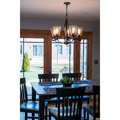 Cinta 5 Light Bronze Chandelier Clear Glass