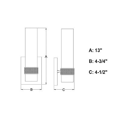 Bari 1 Light Contemporary Wall Sconce with Clear Cylinder Glass