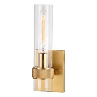 Bari 1 Light Contemporary Wall Sconce with Clear Cylinder Glass