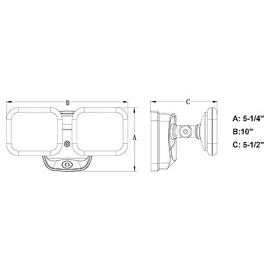 Theta 2 Light LED Outdoor Dusk to Dawn Security Flood Light White