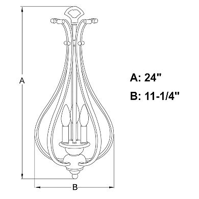 Monrovia 3 Light Teardrop Candle Pendant Fixture