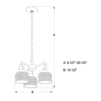 Roland 3 Light Oil Rubbed Bronze Industrial Mini Chandelier Clear Prism Glass Shades