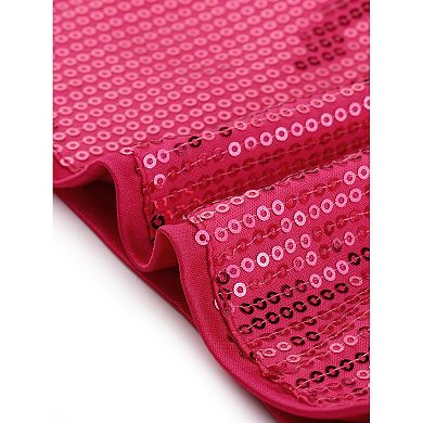 Sequin Cami Top For Women's Spaghetti Strap V Neck Sparkle Ruffles Peplum Tops