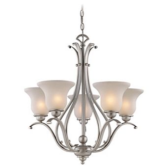 Monrovia 5 Light Chandelier Fixture with White Glass