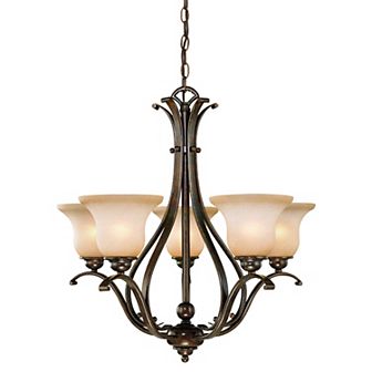 Monrovia 5 Light Chandelier Fixture with White Glass