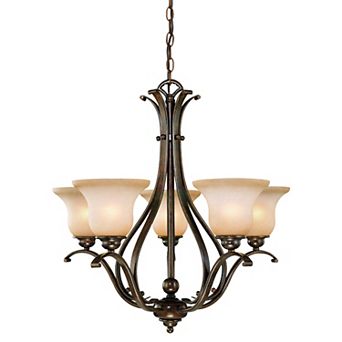 Monrovia 5 Light Chandelier Fixture with White Glass