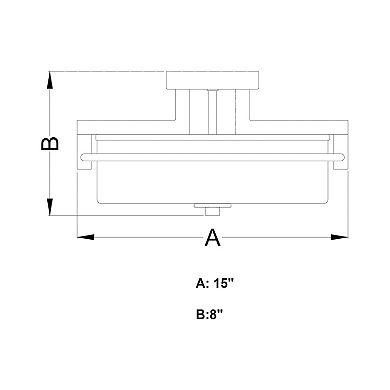 Addison 15-in W Satin Nickel Semi Flush Mount Ceiling Light Clear Glass