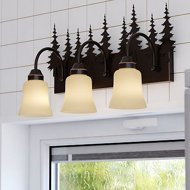 Yosemite Bronze Rustic Tree Bathroom Vanity Wall Light Fixture
