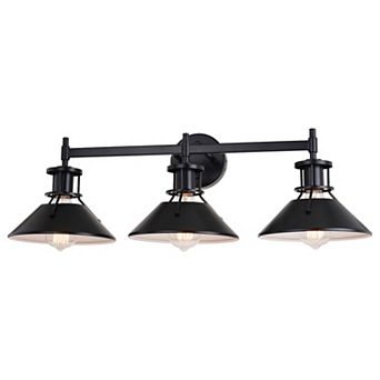 Canton Black and White Farmhouse Bathroom Vanity Wall Light Fixture