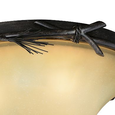 Sierra 15.5-in W Bronze Rustic Pinecone Flush Mount Ceiling Light Fixture