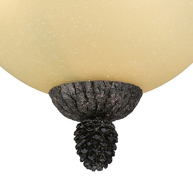 Sierra 15.5-in W Bronze Rustic Pinecone Flush Mount Ceiling Light Fixture