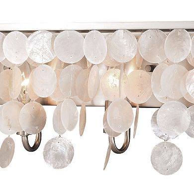 Elsa Capiz Shell Coastal Bathroom Vanity Wall Light Fixture
