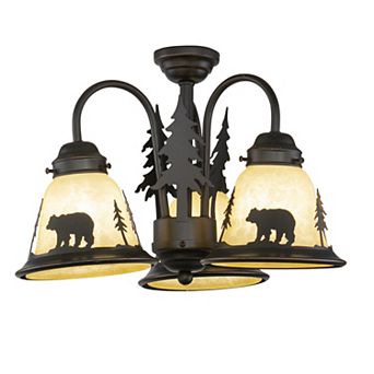 Rustic 3L LED Bronze Rustic Mini Chandelier or Ceiling Fan Light Kit