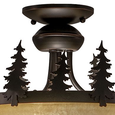 Yosemite 2L LED Bronze Rustic Tree Semi Flush Ceiling Light or Fan Light Kit