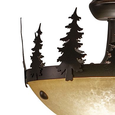 Yosemite 2L LED Bronze Rustic Tree Semi Flush Ceiling Light or Fan Light Kit