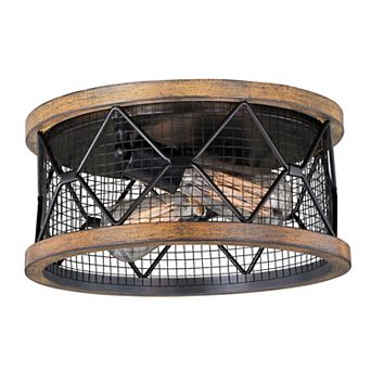 Bremerton 13 in W Bronze Industrial Cage Drum Flush Mount Ceiling Light